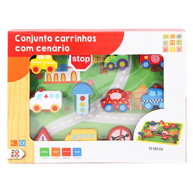 Pista autitos de madera
