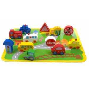 Pista autitos de madera