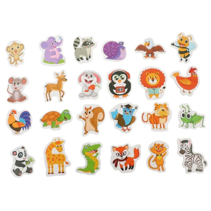 24 puzzles diácticos de 2 piezas