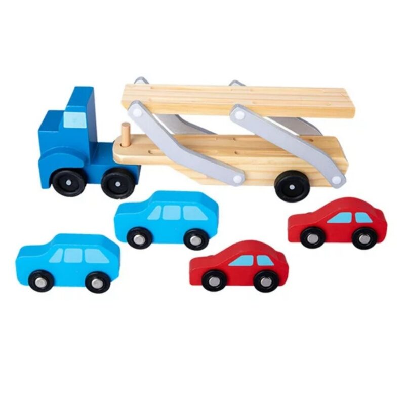 Camión con remolque de madera