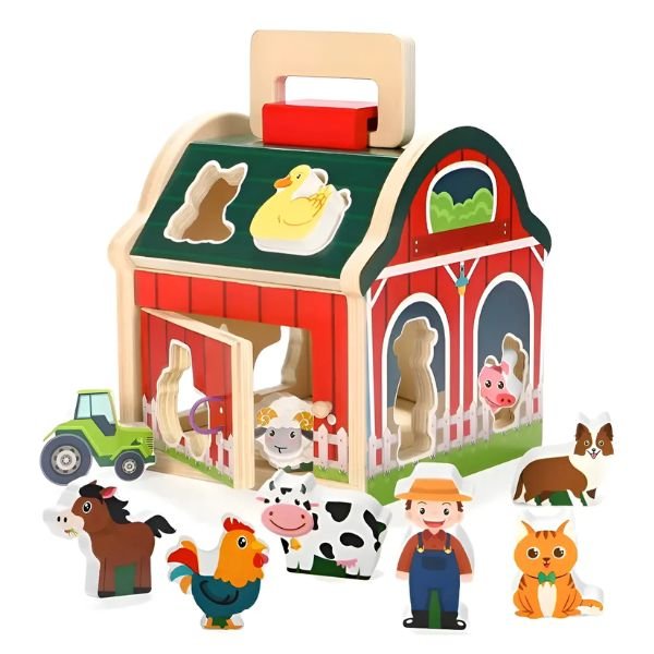 Granja con encastre de madera