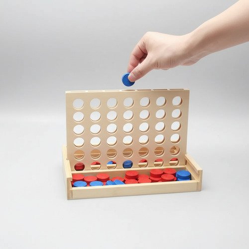 Juego De Mesa Conecta Cuatro Madera 4 En Linea Montessori - Imagen 4