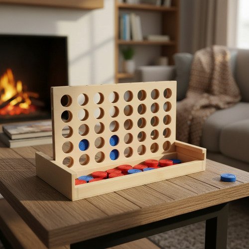Juego De Mesa Conecta Cuatro Madera 4 En Linea Montessori - Imagen 7