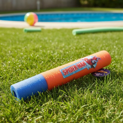 Pistola De Agua Spiderman Tubo Espuma Lanzador Agua Spider Man - Imagen 3