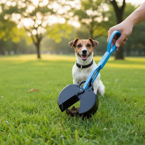 Pala Pinza Recolectora De Caca Para Perros Y Gatos Higiénica Celeste - Imagen 8