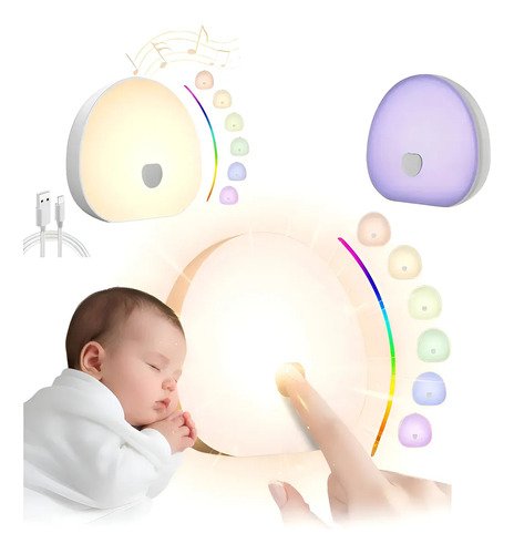 Parlante De Sonido Blanco Para Dormir Con Luz Veladora Blanco