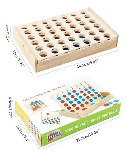 Juego De Mesa Conecta Cuatro Madera 4 En Linea Montessori - Imagen 6
