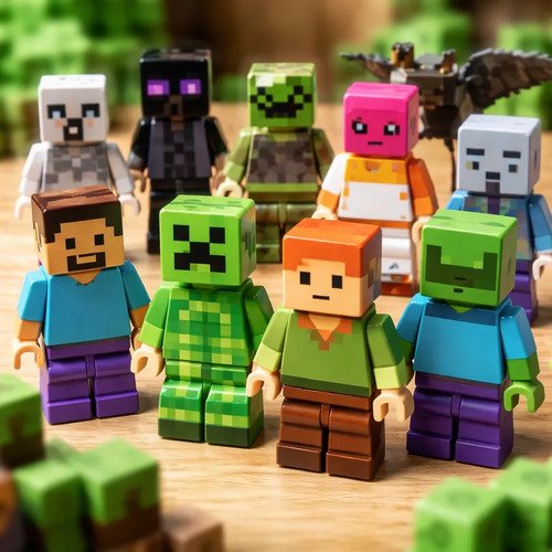 Muñecos Minecraft Kit Personajes Figuras X 12 Juguete - Imagen 25
