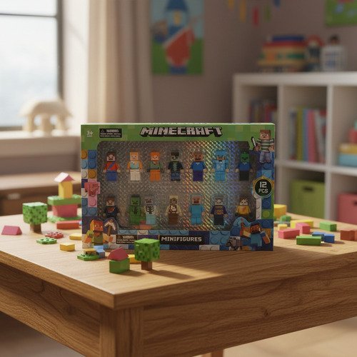 Muñecos Minecraft Kit Personajes Figuras X 12 Juguete - Imagen 7