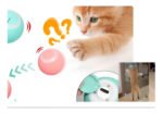 Juguete Gato Bola Interactivo Inteligente Recargable Automat Azul - Imagen 3