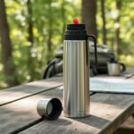Termo 1 Litro Acero Inox. Doble Capa Manija Pico Cebador Acero Inoxidable - Imagen 4