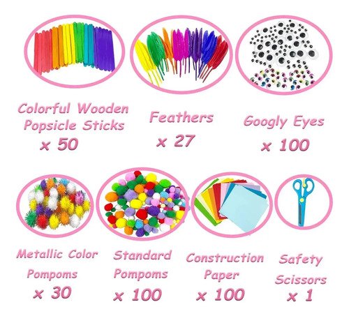 Kit Arte Manualidades 1200 Piezas Artesano Set Decoración Varios - Imagen 3