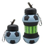 Botella Plegable Silicona Futbol 550ml Bpa Free Fútbol (azúl)