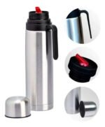 Termo 1 Litro Acero Inox. Doble Capa Manija Pico Cebador Acero Inoxidable - Imagen 2