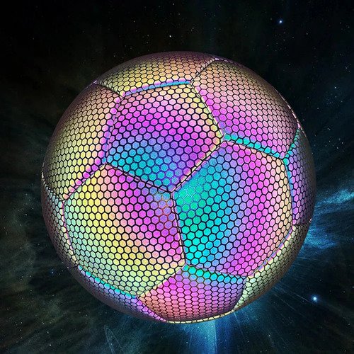 Pelota De Futbol Reflectiva Luminosa N5 Brillo Multicolor