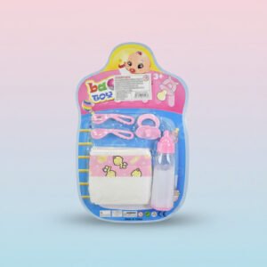 Set Mamadera, Chupete, Pañal Y Cubiertos Para Bebote  Muñeca