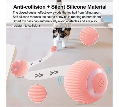 Juguete Gato Bola Interactivo Inteligente Recargable Automat Azul - Imagen 7