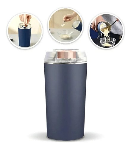 Molinillo Moledor De Cafe Electrico Granos Y Semillas 300w Azul Oscuro