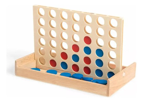 Juego De Mesa Conecta Cuatro Madera 4 En Linea Montessori - Imagen 3