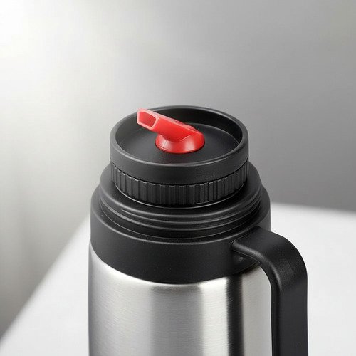 Termo 1 Litro Acero Inox. Doble Capa Manija Pico Cebador Acero Inoxidable - Imagen 5