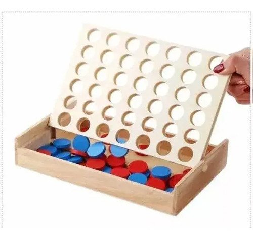 Juego De Mesa Conecta Cuatro Madera 4 En Linea Montessori - Imagen 5