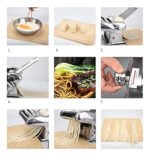 Maquina Para Hacer Pastas Manual Caseras Tallarines Cintas Plateado - Imagen 7