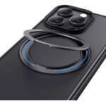 Funda Negra Con Anillo Soporte Para iPhone 16 Plus Antigolpe Negro - Imagen 3