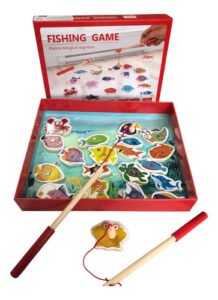 Juego De Pesca En Madera Con Imán Y Cañas - Piki.uy