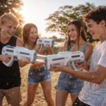 Pistola De Agua Eléctrica Automática Absorbe El Agua - Piki Blanca Y Gris - Imagen 6