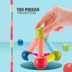 Juego De Bloques Magnéticos 130 Piezas Imantado Construccion 130 - Imagen 8