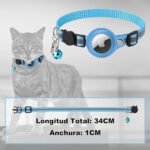 Collar Porta Airtag Para Gatos Con Cascabel Air Tag Case Celeste - Imagen 3