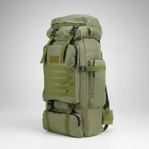 Mochila Táctica Militar 80l Gran Campismo Multifuncion Viaje Verde