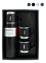 Termo Con Set De 3 Tazas Para Frio Y Caliente Negro