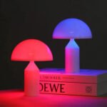 Lampara Interior Veladora Mushroom De Mesa Hongo Led Rgb Blanco Multicolor - Imagen 2