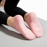 Medias Balerina Antideslizantes Yoga Pilates Gimnasio 36-40 Rosa 36-40 - Imagen 3