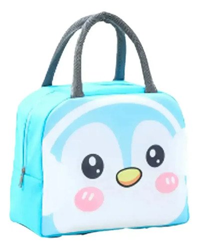 Lunchera Lonchera Infantil Térmica Con Asas Animales Diseño Celeste