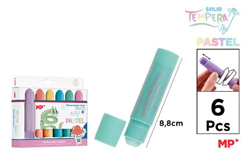 Crayones Témpera Sólida Retráctil X6 Main Paper Piki.uy - Imagen 5