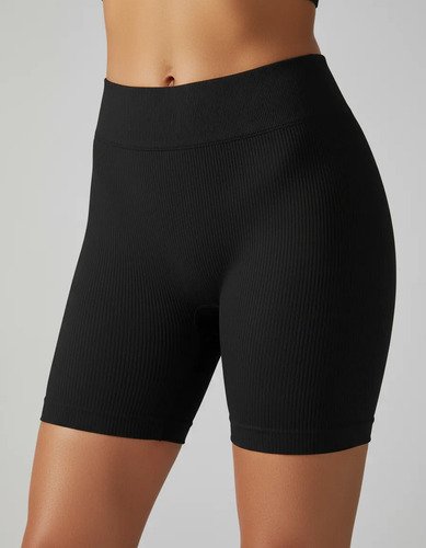 Calza Corta De Microfibra Negra Talle S-m Deporte Negro Microfibra S-m