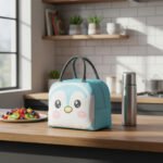 Lunchera Lonchera Infantil Térmica Con Asas Animales Diseño Celeste - Imagen 3