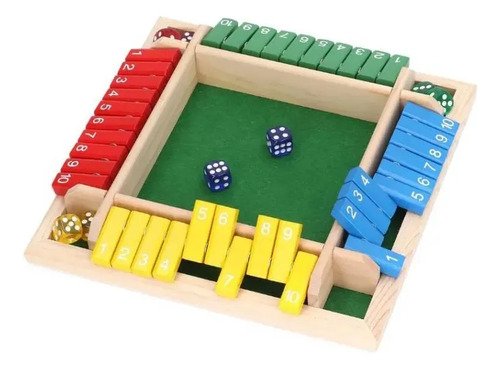 Juego De Dados Cierra La Caja Shut The Box Madera 22x22cm