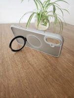 Funda Jd Case Premium Con Anillo Soporte Para iPhone 16 Plus Gris Transparente En El Cuerpo Con Tono Gris - Imagen 4