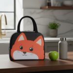 Lunchera Lonchera Infantil Térmica Con Asas Animales Diseño Negro - Imagen 3