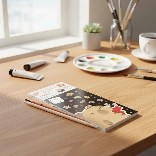 Libreta Scratch Capibara Y Acuarelas 2 En 1 Carpincho Viral Negro - Imagen 7