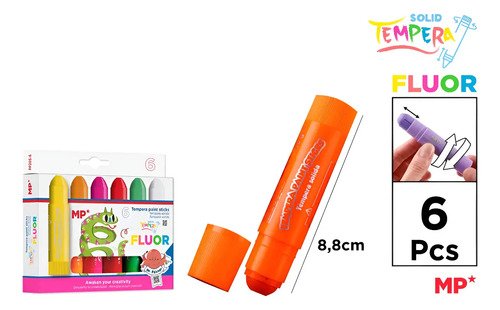 Crayones Témpera Sólida Retráctil X6 Main Paper Piki.uy - Imagen 8