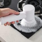 Cepillo Giratorio Limpieza Inalámbrico Baño Hongos 5 En 1 Blanco - Imagen 2