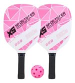 Set De Paletas De Pickleball Raqueta Con Pelota Y Bolsa Pack Rosa - Imagen 2