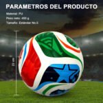 Balón Futbol Copa Mundial 2026 N°5 Fútbol Especializ Blanco/ Blanco/ Azul/ Rojo/ Verde - Imagen 5