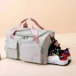 Bolso De Viaje Impermeable Con Compartimento Para Calzado Rosa Claro - Imagen 3