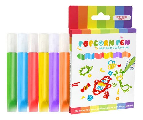 Set Marcadores 3d X6 Unidades Silvapenes Popcorn - Piki.uy Multicolor