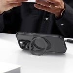 Funda Negra Con Anillo Soporte Para iPhone 16 Plus Antigolpe Negro - Imagen 4